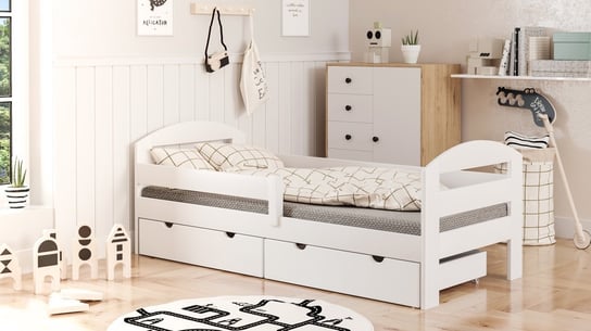Łóżko białe, WNM Group, Cami, pojedyncze, 2 Szuflady, 85x165 cm WNM Group