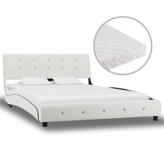 Łóżko białe, z materacem, 120x200 vidaXL