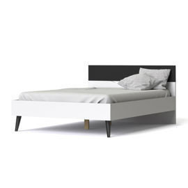 Łóżko biało-czarne, Oslo, z zagłówkiem, bez stelaża, bez materaca, 140x200 Tvilum