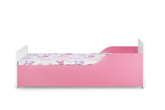 Łóżko biało-różowe, z materacem, 84x55x164, Konsimo