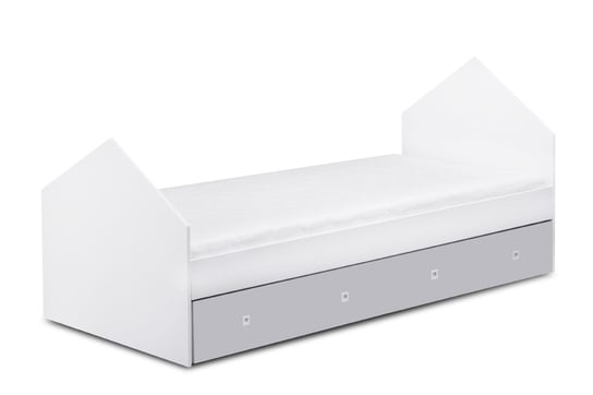 Łóżko biało-szare, Mirum, rozkładane, 207,2x99,6x93,4 Konsimo