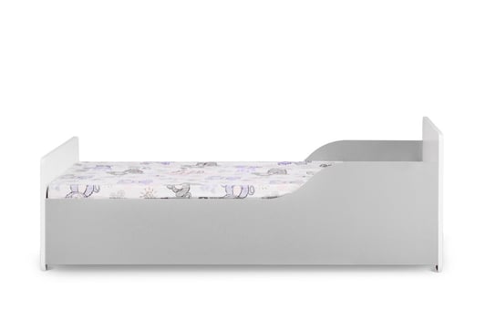 Łóżko biało-szare, Pabis, z materacem, 84x55x164 Konsimo