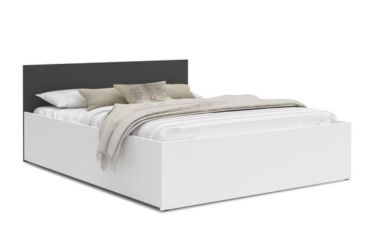 Łóżko biało-szare, SpokojneSny, Panama, z materacem, 140x200 cm SpokojneSny
