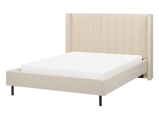 Łóżko boucle 140 x 200 cm beżowe VILLETTE Beliani