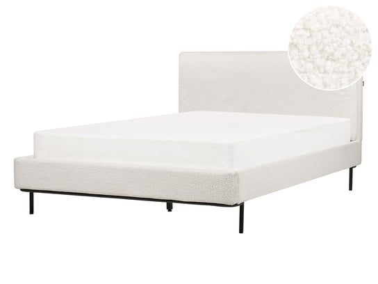 Łóżko boucle 140 x 200 cm białe CORIO Beliani