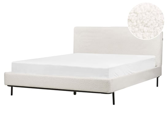 Łóżko boucle 160 x 200 cm białe CORIO Beliani