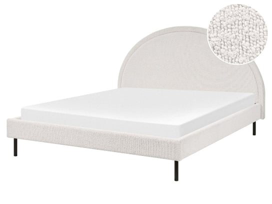 Łóżko boucle 160 x 200 cm białe MARGUT Beliani