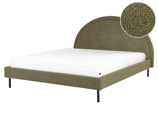 Łóżko boucle 160 x 200 cm zielone MARGUT Beliani