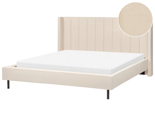 Łóżko boucle 180 x 200 cm beżowe VILLETTE Beliani
