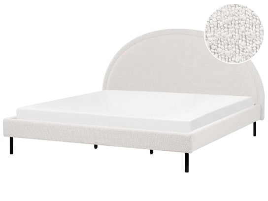 Łóżko boucle 180 x 200 cm białe MARGUT Beliani
