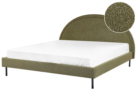 Łóżko boucle 180 x 200 cm zielone MARGUT Beliani