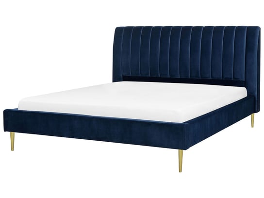 Łóżko ciemnoniebieskie, Beliani Marville, 124x202x225 cm Beliani