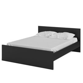 Łóżko czarne matowe, Naia, 140x190 Tvilum