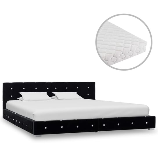 Łóżko czarne, z materacem, 160x200 vidaXL
