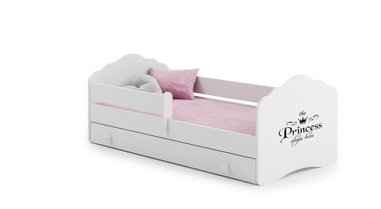 Łóżko dla dziecka, FALA, barierką, z szufladą, z materacem, 160x80 cm Kobi