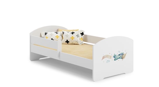 Łóżko dla dziecka, LUK, z barierką, z materacem, 140x70 cm Kobi
