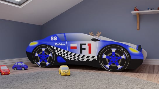 Łóżko Dla Dziecka Samochód Formuła 1 Z Materacem DIP-MAR
