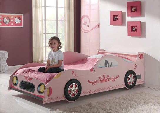 Łóżko dla dziewczynki, Vipack, Lizzy, Bently Pink Car VIPACK