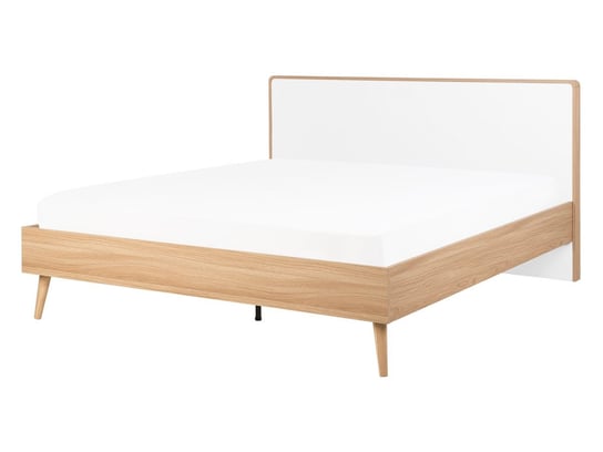 Łóżko do sypialni beżowe, drewniane, Beliani SerrIis, 148x215 cm Beliani