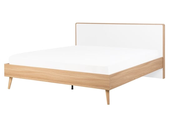 Łóżko do sypialni beżowe, drewniane, Beliani SerrIis, 168x215 cm Beliani