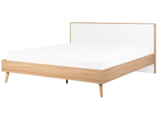 Łóżko do sypialni beżowe, drewniane, Beliani SerrIis, 188x215 cm Beliani