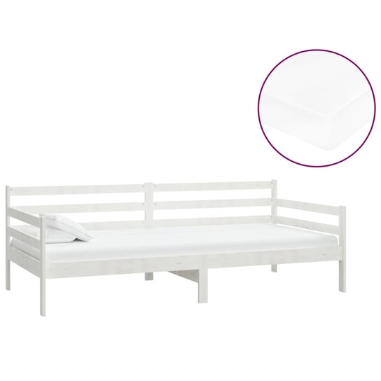 Łóżko do sypialni białe, drewno sosnowe, VidaXL, dzienne, z materacem, 90x200 cm vidaXL
