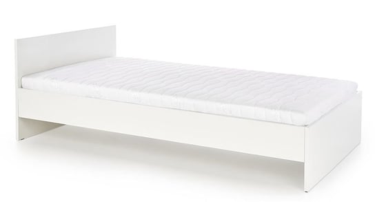 Łóżko do sypialni białe, Lines, jednoosobowe, 70x125x205 Elior