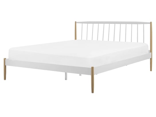 Łóżko do sypialni białe, metalowe 160x200 Beliani