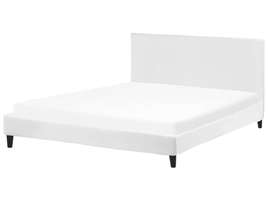 Łóżko do sypialni białe, welurowe 180x200 Beliani