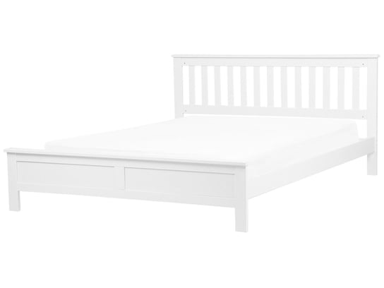 Łóżko do sypialni białe, ze stelażem, 180x200 Beliani