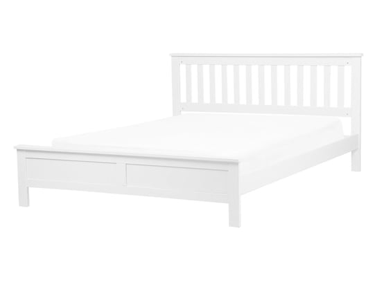 Łóżko do sypialni białe, ze stelażem, bez materaca, 140x200 Beliani
