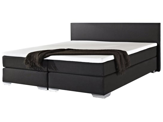Łóżko do sypialni kontynentalne tapicerowane czarne, Beliani President, 180x200 cm Beliani
