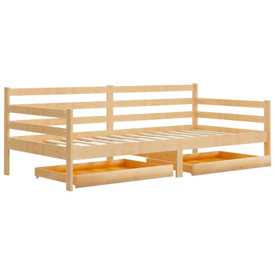 Łóżko do sypialni lite drewno sosnowe, VidaXL, dzienne, z szufladami, 90x200 cm vidaXL