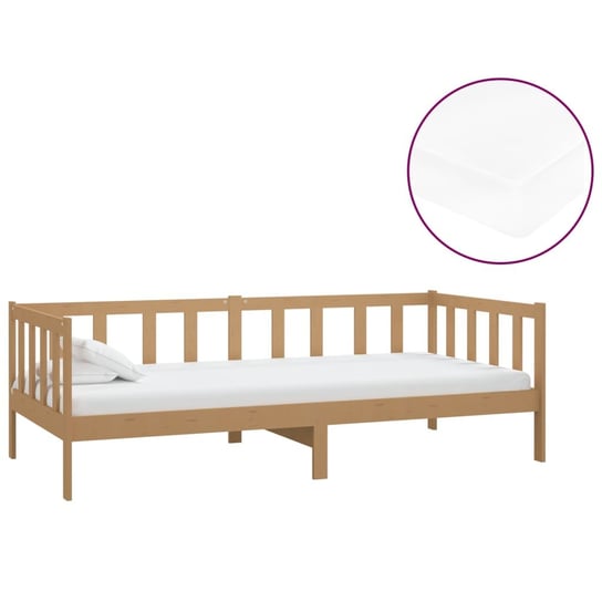 Łóżko do sypialni miodowy brąz, sosnowe, VidaXL, dzienne z materacem, 90x200 cm vidaXL