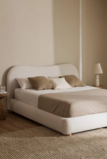 Łóżko do sypialni szenilowe białe 160x200 cm Camilly MIA home