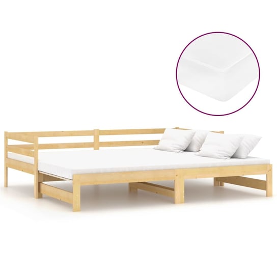 Łóżko do sypialni wysuwane, lite drewno sosnowe, VidaXL, 2x90x200 cm vidaXL