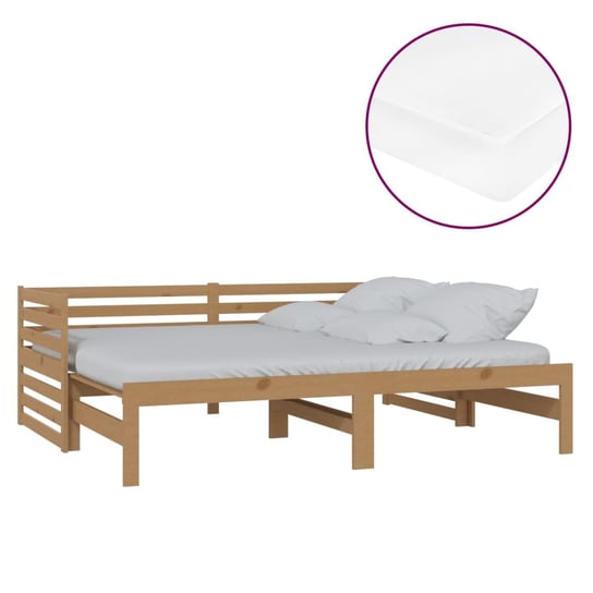 Łóżko do sypialni wysuwane, miodowy brąz, drewno sosnowe, VidaXL, 2x90x200 cm vidaXL