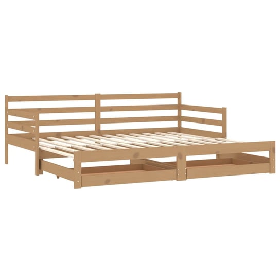 Łóżko do sypialni wysuwane, miodowy brąz, drewno sosnowe, VidaXL, 2x90x200 cm vidaXL