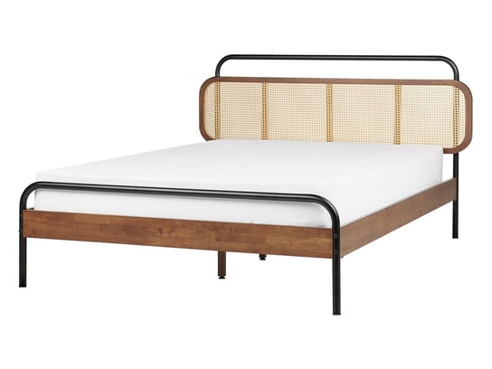 Łóżko drewniane 140 x 200 cm ciemne BOUSSICOURT Beliani