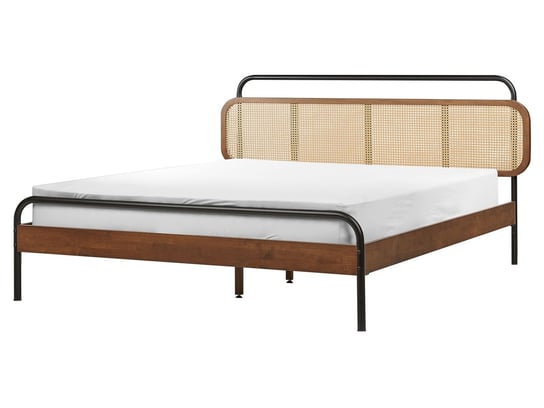 Łóżko drewniane 160 x 200 cm ciemne BOUSSICOURT Beliani
