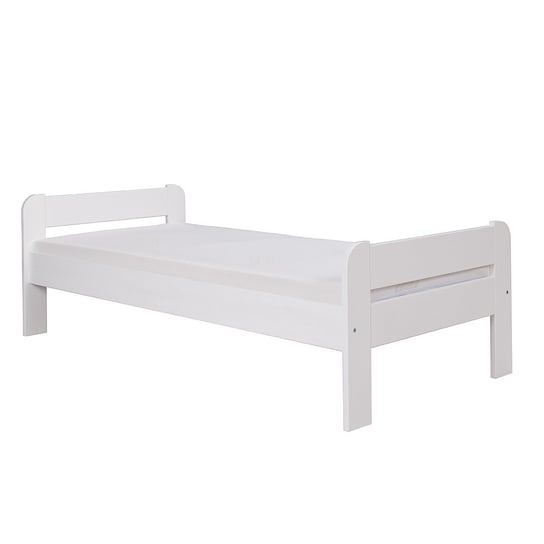 Łóżko drewniane ALEX 90x200 Sosnowe, kolor biały + stelaż, MEBLE DOKTÓR producent mebli Meble Doktór