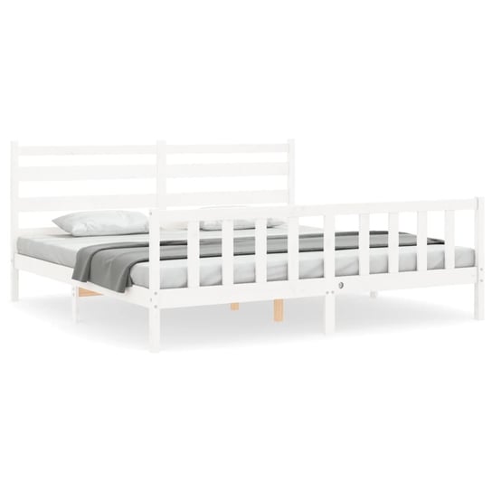 Łóżko drewniane białe 206x185,5x100 cm Inna marka