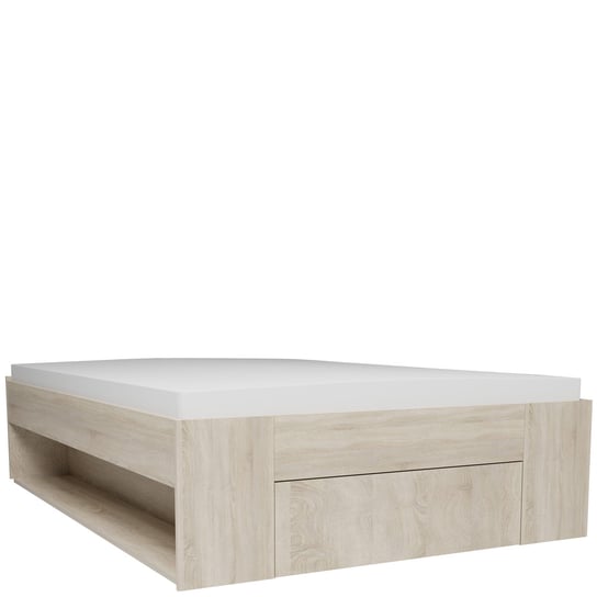 Łóżko drewniane ESPERANZA z pojemnikiem 140x200 cm dąb sonoma Kielecka Fabryka Mebli