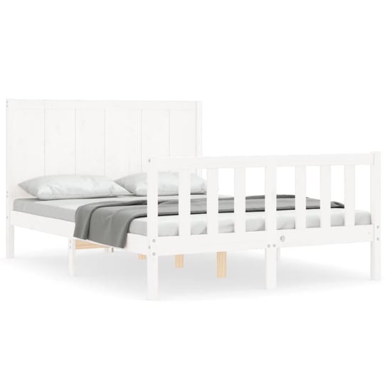 Łóżko drewniane sosnowe 140x190 białe 195,5x145,5x Zakito Europe