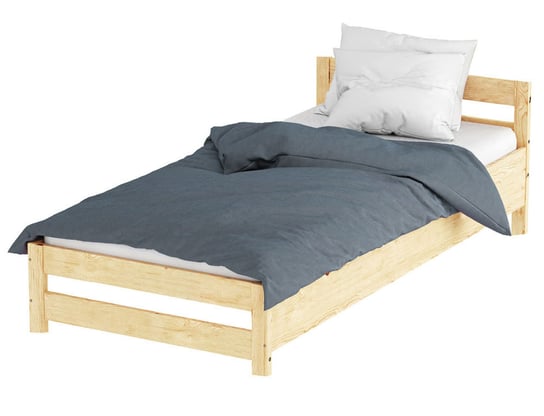 Łóżko drewniane, z materacem, 90x200 POSTERGALERIA
