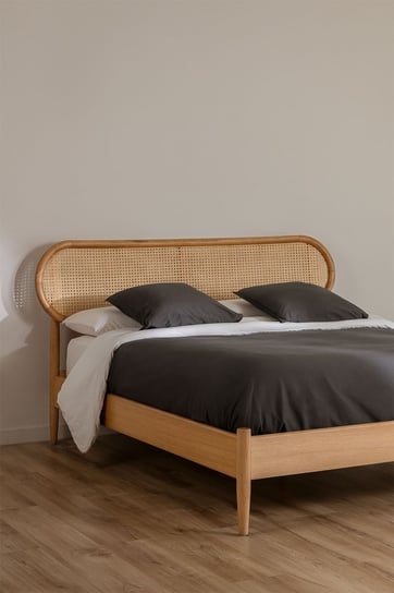 Łóżko drewniane z plecionką wiedeńską 160x200 cm MIA home
