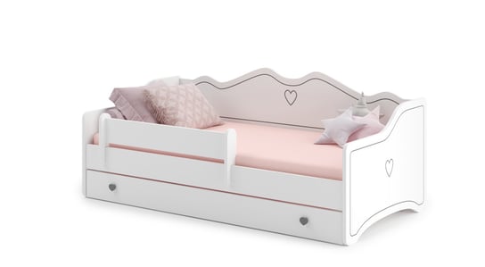 Łóżko dziecięce białe 160x80 cm EMMA szuflada + materac Meble Kobi
