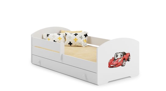 Łóżko dziecięce białe LUK 140x70 cm z materacem i szufladą Meble Kobi