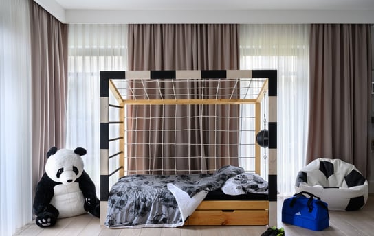 Łóżko dziecięce bramka piłkarska 90x190 dla chłopca i dziewczynki  łóżko drewniane Paco Design