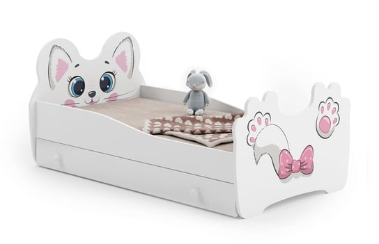 Łóżko dziecięce Kotek z szufladą i materacem, 160x80 Meble Kobi